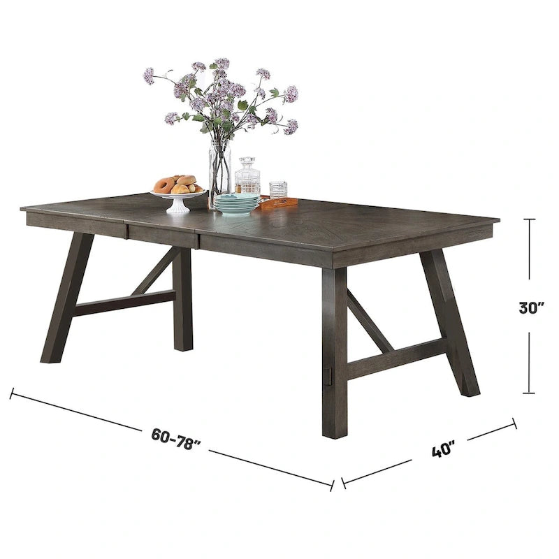 Table à manger rectangulaire en bois pour 6 personnes, finition bicolore et construction solide
