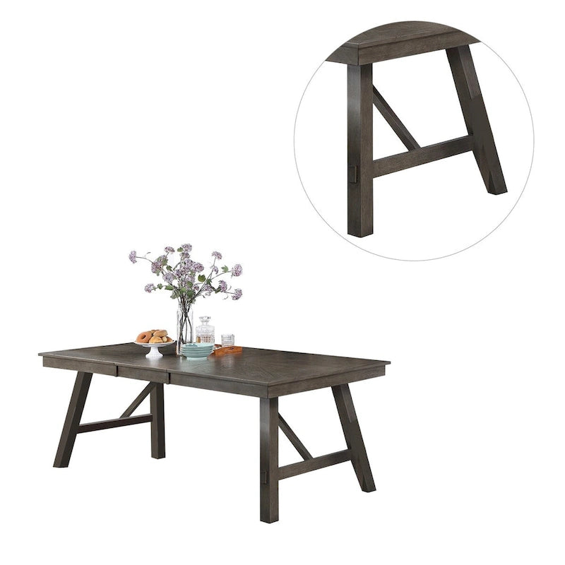 Table à manger rectangulaire en bois pour 6 personnes, finition bicolore et construction solide