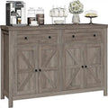 Bahut de cuisine style grange avec 2 tiroirs et rangement double porte — 140 cm (L) × 90 cm (H)