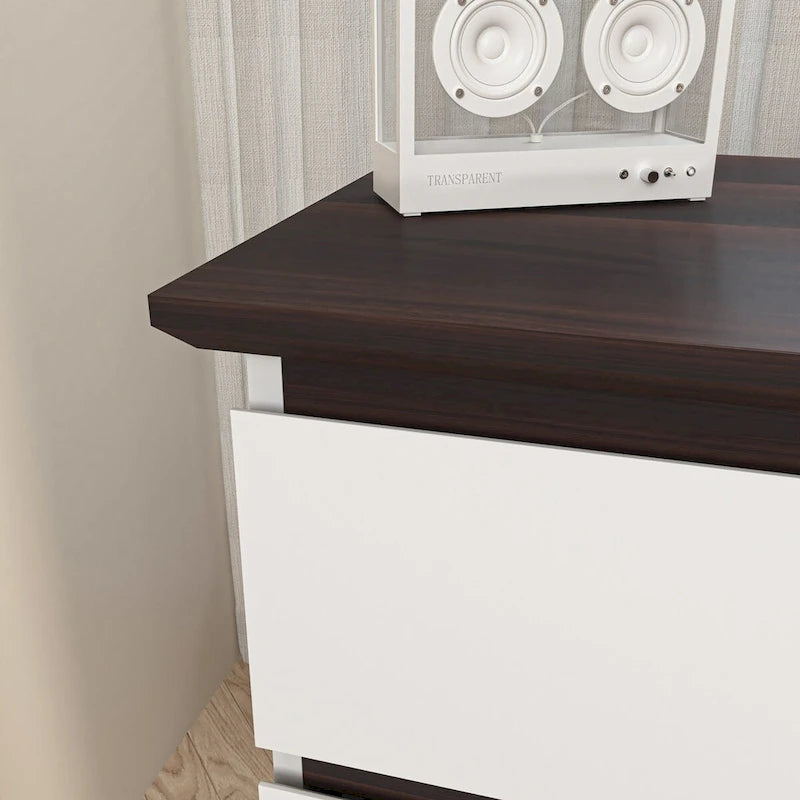 Commode et chiffonnier large à 6 tiroirs – Blanc