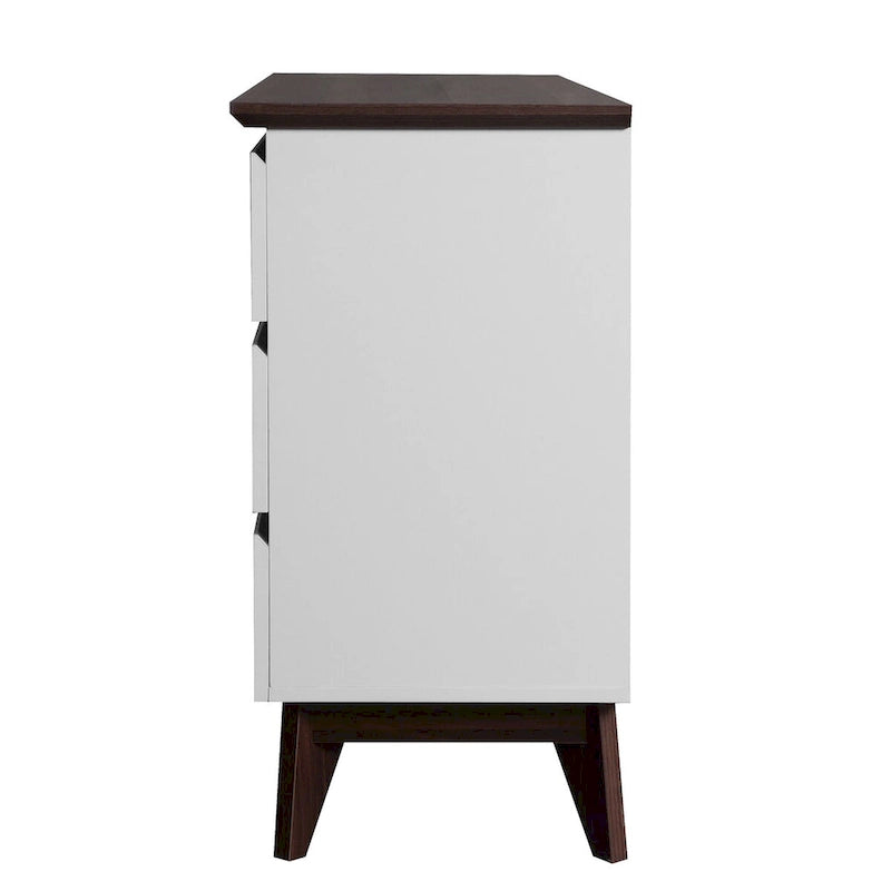 Commode et chiffonnier large à 6 tiroirs – Blanc