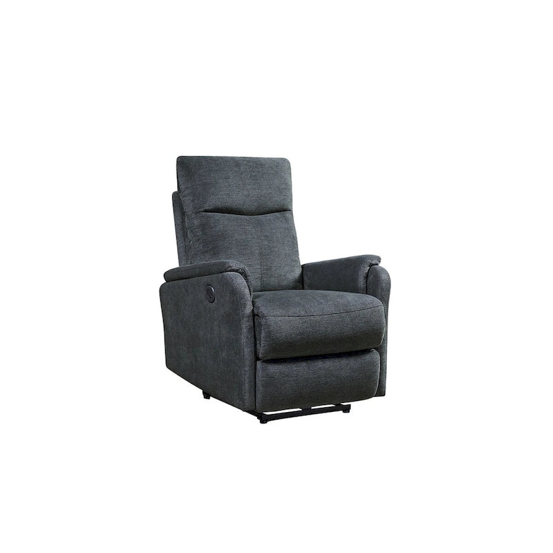 Fauteuil inclinable électrique moderne en tissu bleu avec port de chargement USB