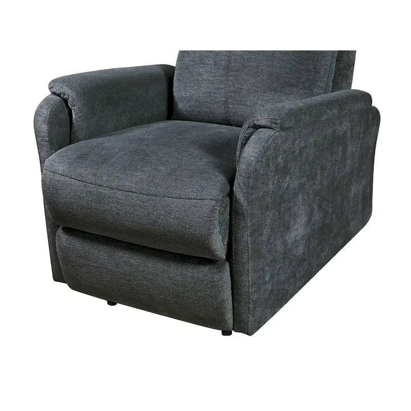 Fauteuil inclinable électrique moderne en tissu bleu avec port de chargement USB