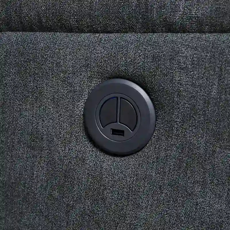 Fauteuil inclinable électrique moderne en tissu bleu avec port de chargement USB